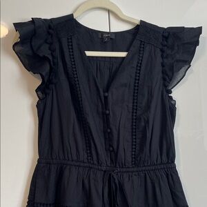 NWOT J. Crew 100% Cotton Maxi Dress Embroidered Pockets Lined, Size 6